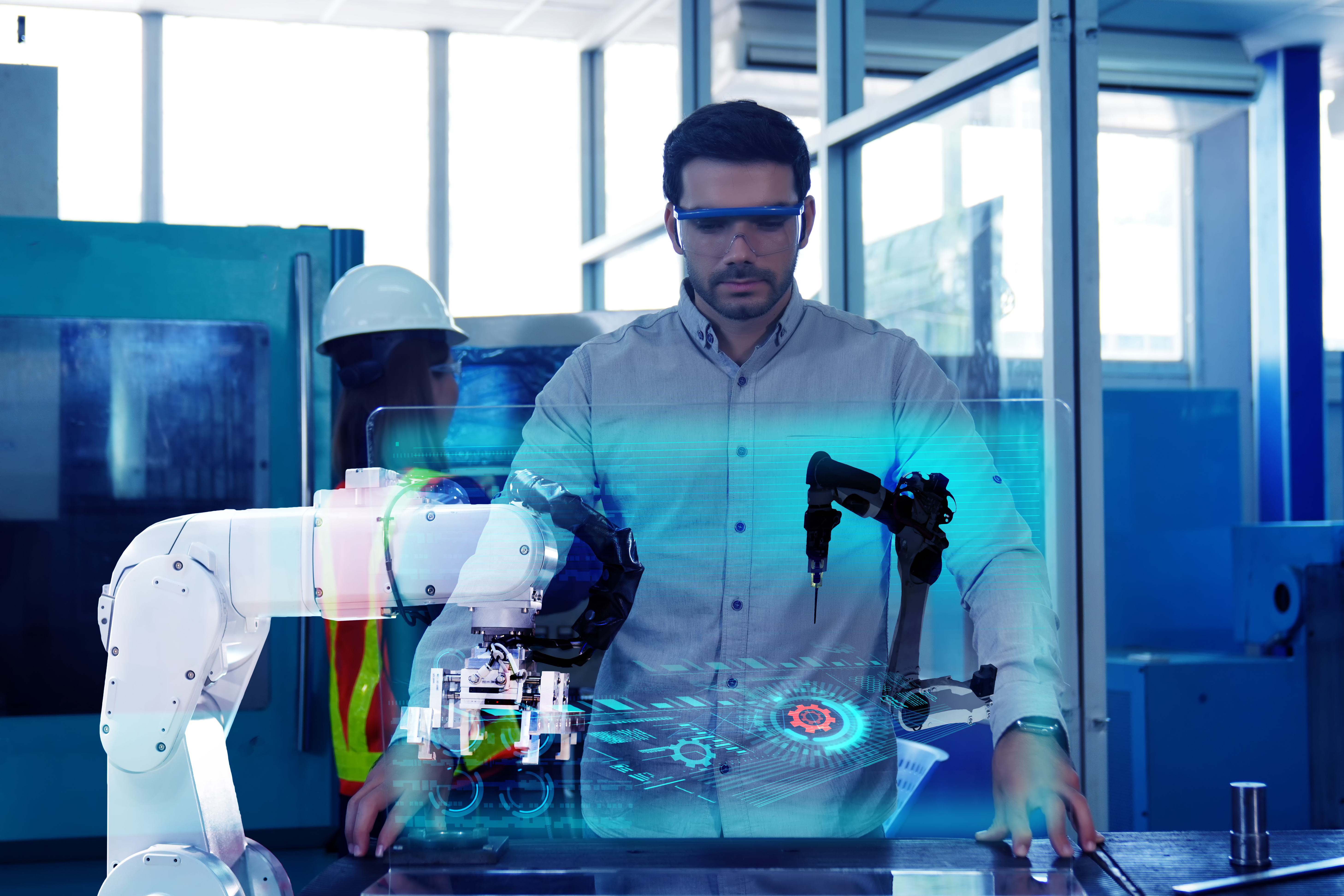 Industrial Engineer Works on the Personal Computer Designing Tool part in 3D,