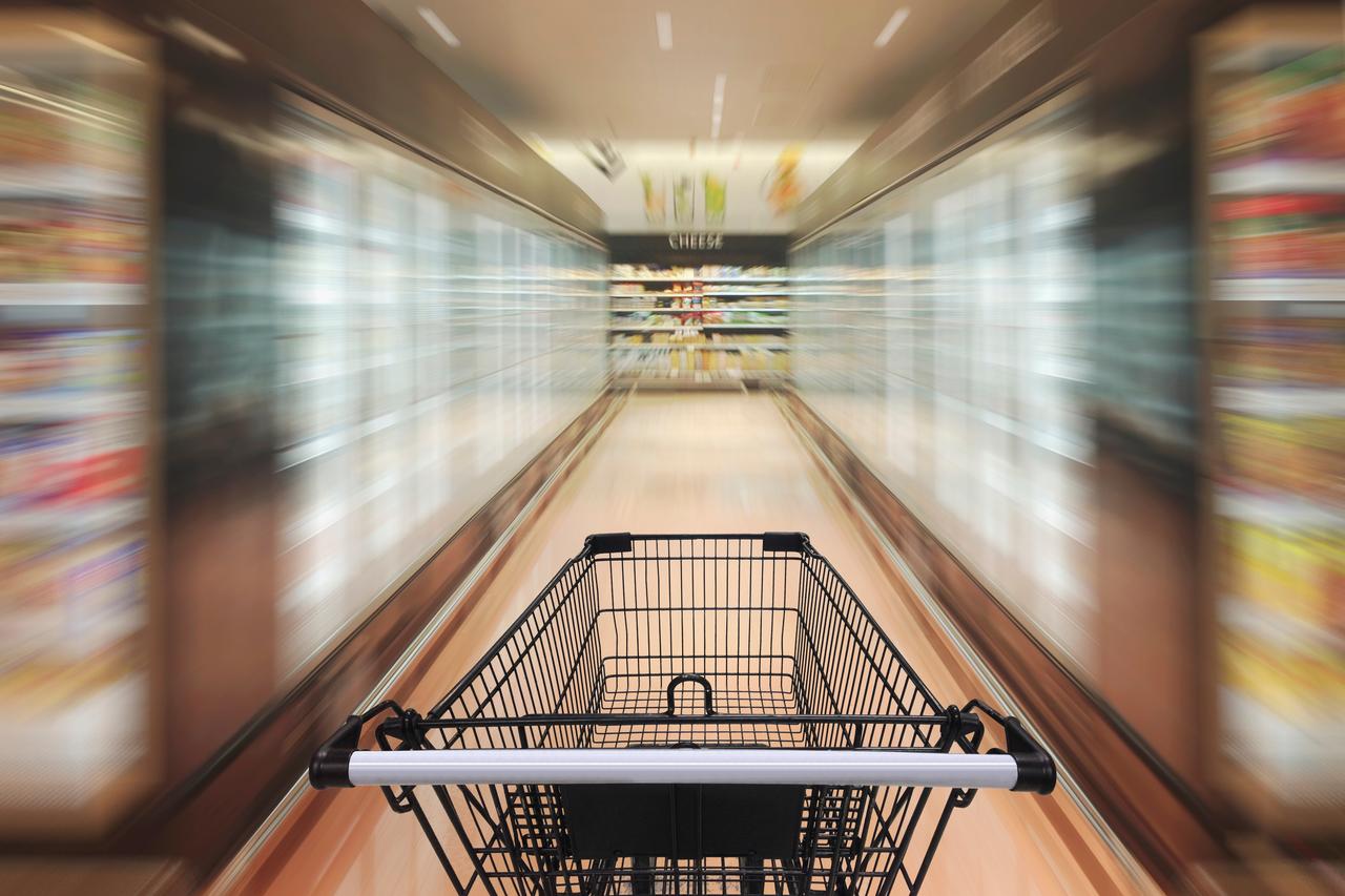 shopping cart in supermarket
