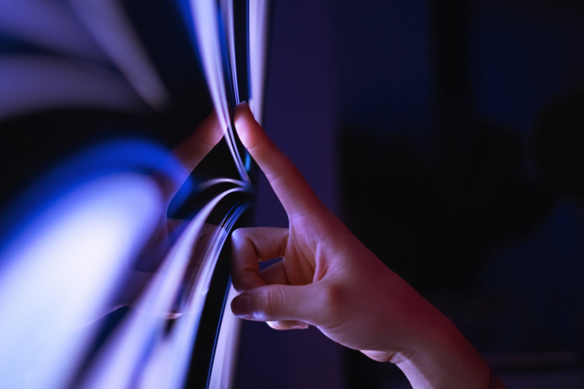 close-up of clicking on computer screen