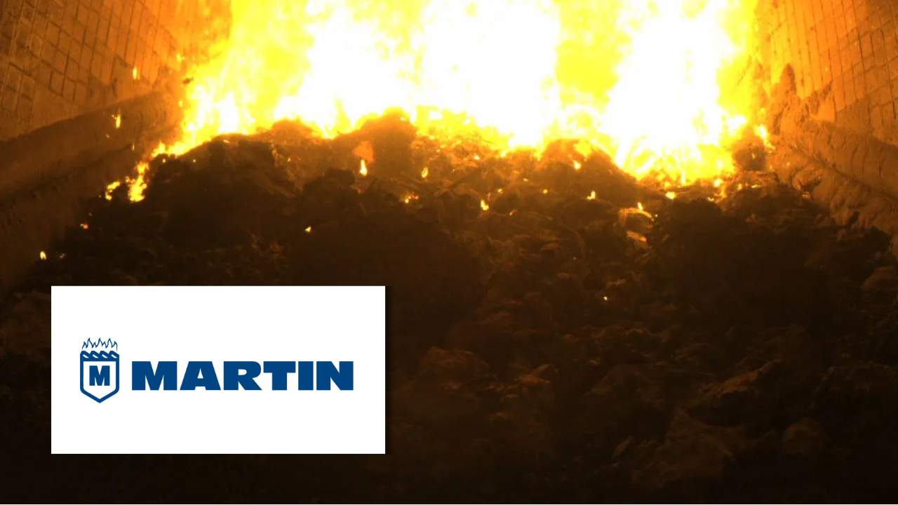 Martin waste incineration furnace with active combustion chamber and burning material
