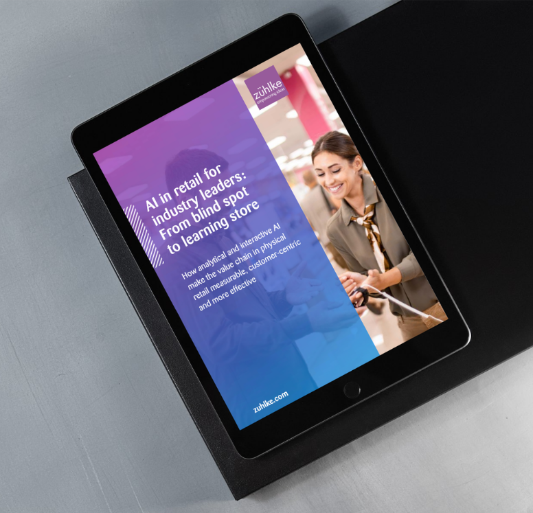 AI in Retail for industry leaders: from blind spot to learning store whitepaper mockup